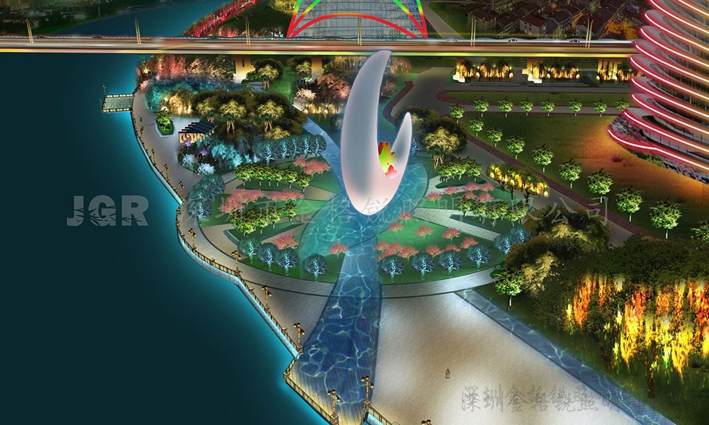 广深高速创新资源带环境提升麻涌镇建设工程-东江北干流滨水景观-夜景灯光工程
